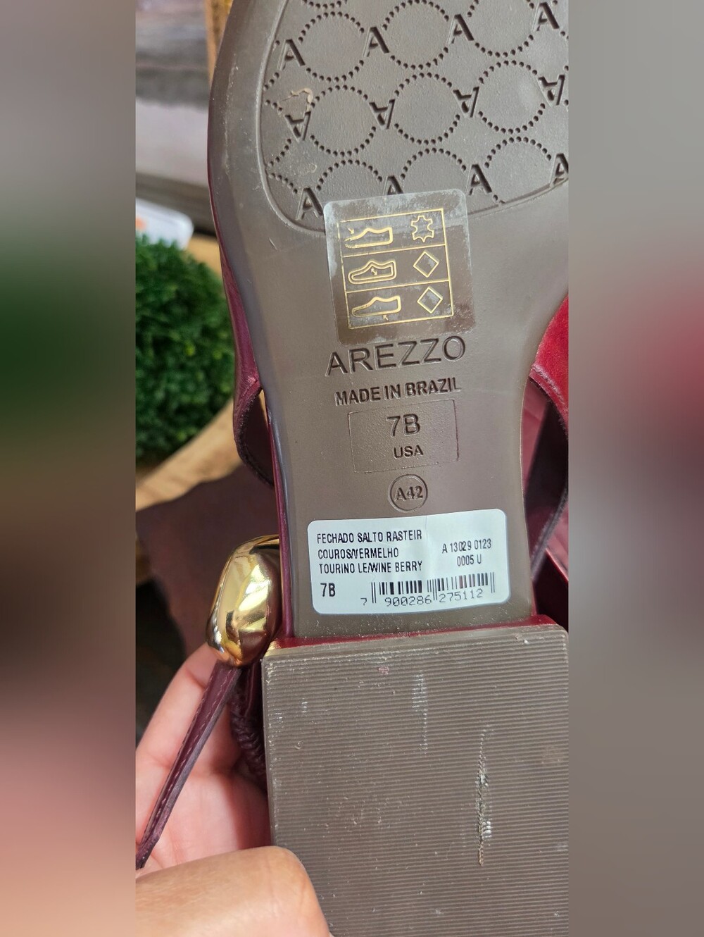 Arezzo Leather burgundy Flat Shoes NWOT Size 7B - Picture 7 of 10
